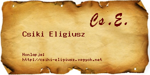 Csiki Eligiusz névjegykártya